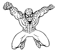 een kleurplaat van spiderman